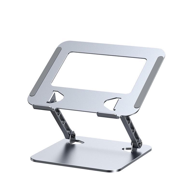 "Verstellbarer 360° drehbarer Laptopständer mit Wärmeableitung und Ablagefach"