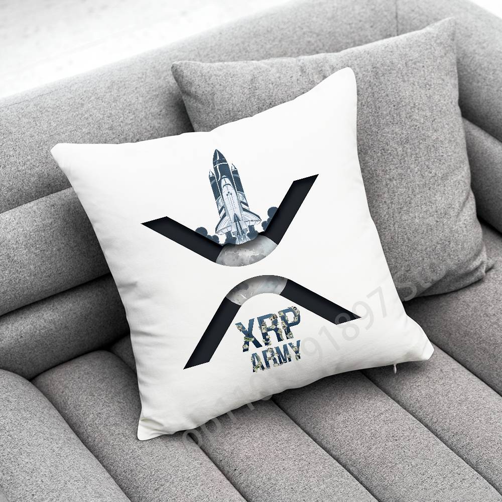 Xrp Ripple Crypto Digital Currency Throw Pillow Case For 50x50cm 30x30cm 55x55cm 45x45cm 40x40cm Square Bed Pillowcase Cover