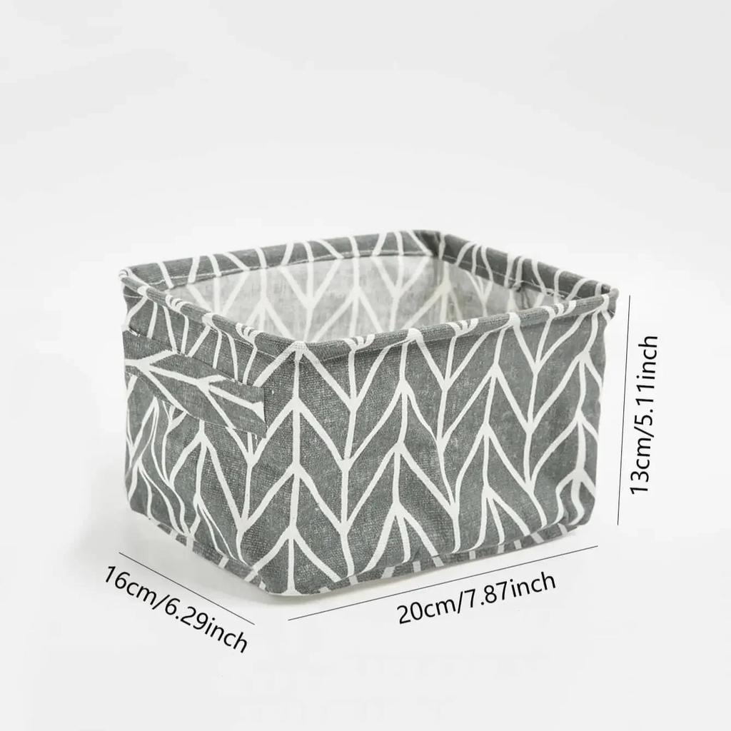 Linen Desktop Storage Basket Sundries Toy Storage Box Laundry Basket Underwear Cosmetic Organizer Office Stationery Organizer