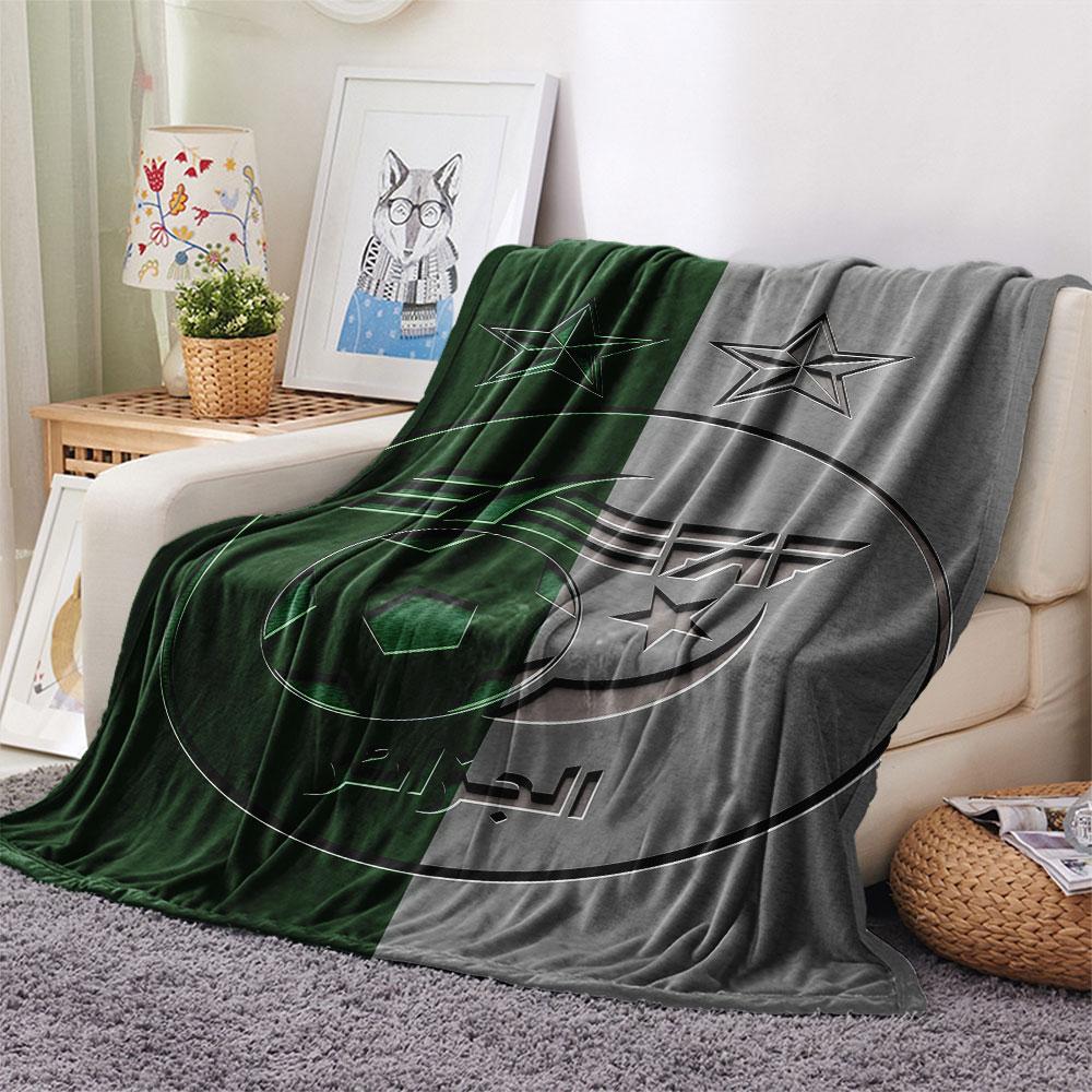 Algeria football Printed Flannel Blanket, soft throw for bedroom sofa, washable,soccer fan merchandise, great gift.