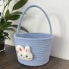 Easter Basket for Kids Bunny Empty Candy Basket Easter Bunny Basket Cotton Rope Easter Egg Hunt Basket Cute Woven Basket