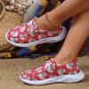 Spring and Autumn new cartoon printed canvas casual single shoes women's large size flat-soled single shoes
