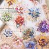 Pearlescent Floral Stickers - 20pcs Shell Glow Flower Decals for Journal & Craft Decor (Iridescent Effect)