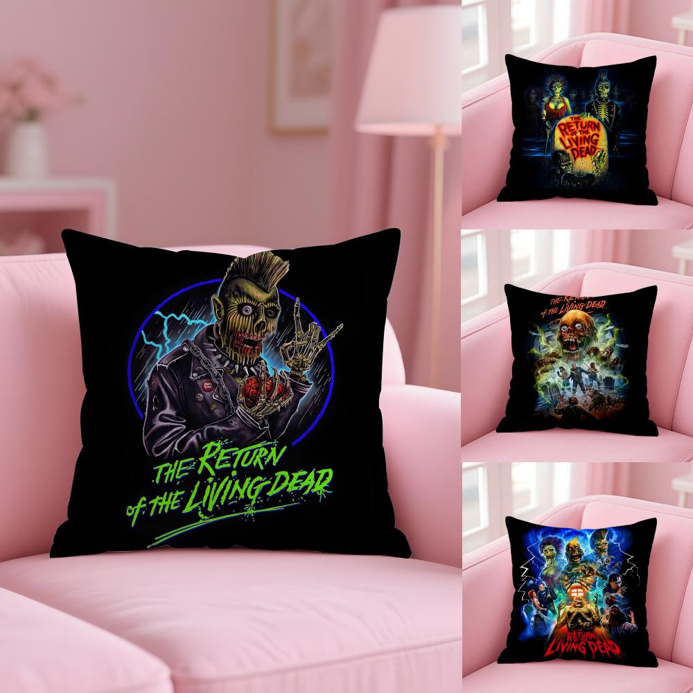 R-Return Of The Living Dead Cushion Cover Plush Fabric Soft Double-Sided Printed Sofa Warm Winter Home Gift Pillow Cover
