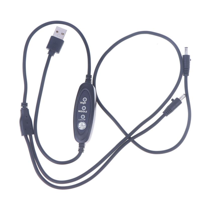 USB Regulátor rychlosti ventilátoru Adaptér konektoru Ventilátorový regulátor Nový 3stupňový nastavení síly větru Kabel pro chladicí oblečení