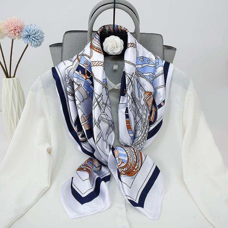 

Атласный шарф в китайском стиле 90 см, большой квадратный шарф, простая имитация шелкового шарфа, шарф-шаль, маленький шарф 90*90