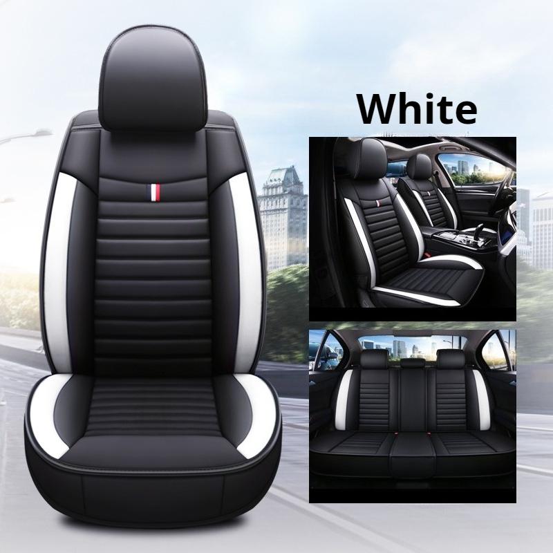 Universal 5-Piece Car Seat Covers Set, PU Leather for Year-Round Comfort & Durability, Form-Fitting Design Fits 95% of Vehicles