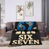 Warm Blanket Travel 67 Six Seven 6 7 Funny Italian Brainrot Gaming Meme Throw Blanket  Flannel Bedspread For Bedroom Bed Cover