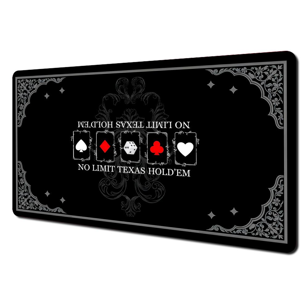 Texas Hold Em Poker Design Large Mouse Pad Desk Mat Card Game Mat NonSlip Durable Stitched Edge Desk Accessories Poker Mat Rug