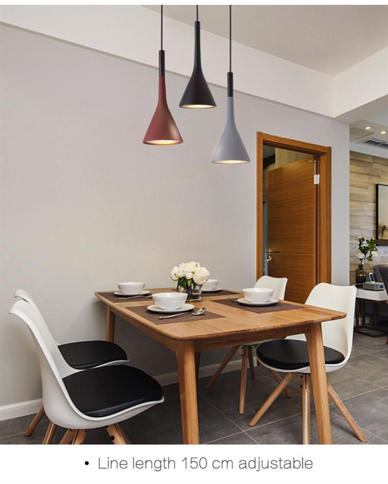 Nordic Wrought Iron Pendant Light - Modern Creative Single-Head Lamp for Restaurant, Bar, Bedroom, and Bedside.