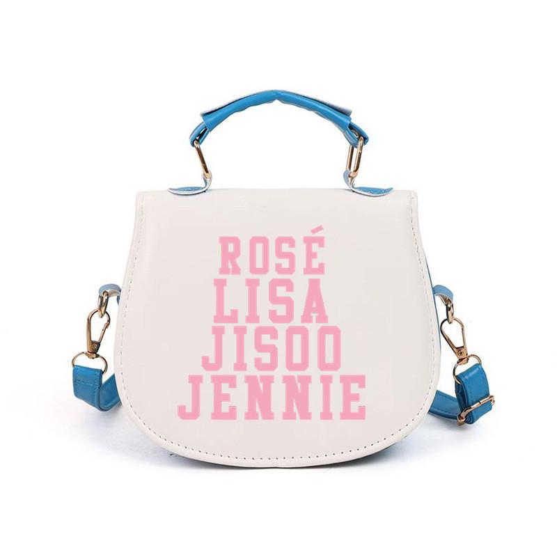 Unique Costume Kinderen Meisjes Korea Popzanger Print Student Crossbody Tas PU Schoudertassen 14.5*17cm white