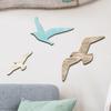 3Pcs Wall Hanging Seagull Decoration Coastal Wooden Naments Beach Sculpture Nautical Ocean Decor Plaque Wood Seagull Wall Decor