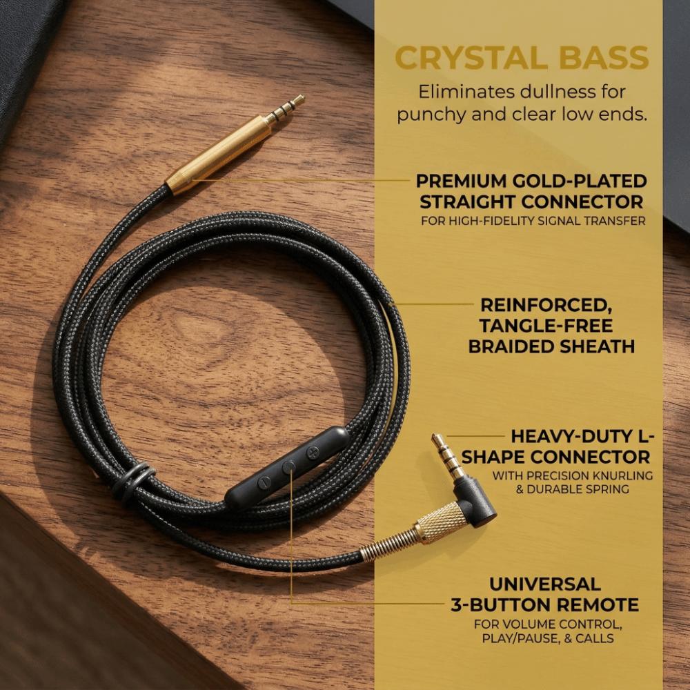 Plug and Play Earphone Cord 2.5mm to 3.5mm Aux Cable for AKG Y40 Y50 Y45 Replacement Cable