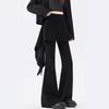 Women's 2026 Spring High-waisted Micro-flare Pants with Ribbon Detail: Slimming, Elastic, and Stylish