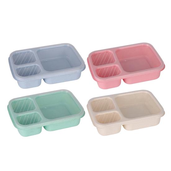 Divided Lunch Box with Sealing Lid Multi-Compartment Meal Prep Container Microwave Safe Bento Box for Work And School