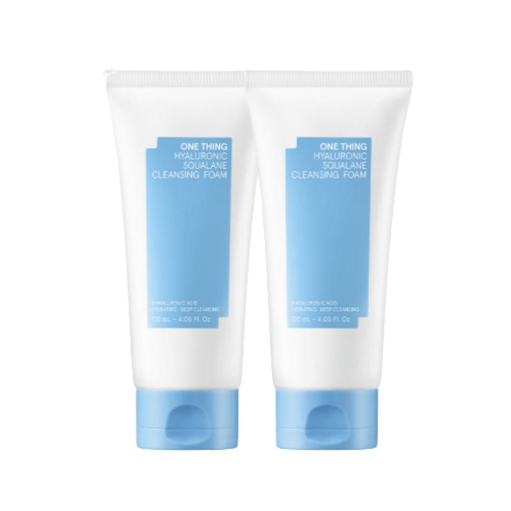 ONE THING Hyaluronic Squalane Cleansing Foam 120ml (Pack of 2) Deep Hydration & Moisture Barrier