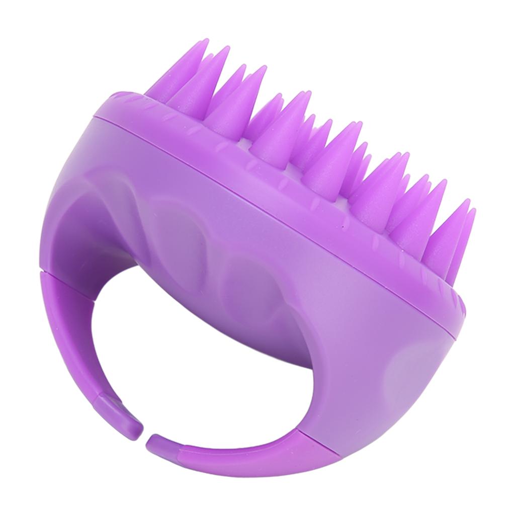 Spazzola Shampoo Massaggiante Capelli Bagnati Secchi Testa in Silicone Morbido Esfoliante Cuoio Capelluto per Donne Uomini Viola