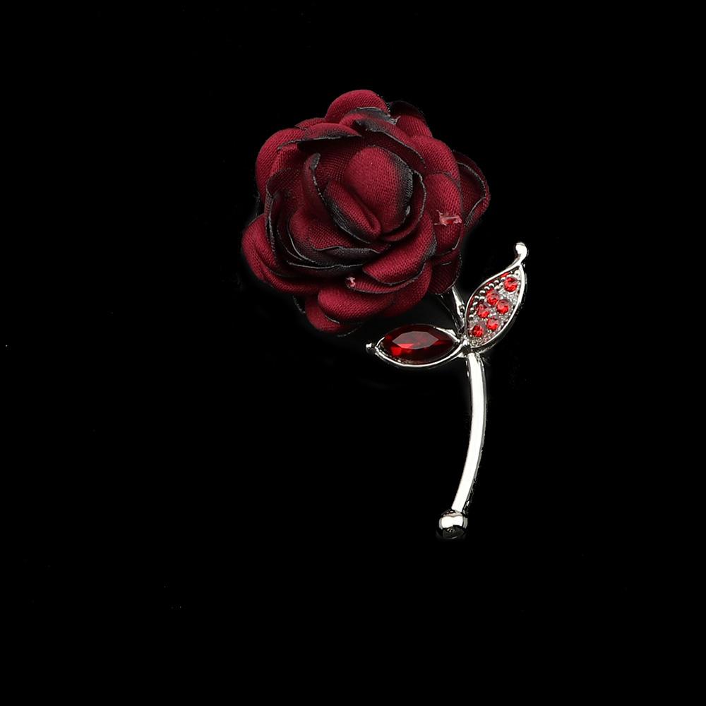 Men's Advanced Retro Breastpin Pin Golden Jewelry Rose Flower Banquet Brooch Stick Corsage Collar Pins Shirt Accessory Gift
