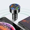 100W 5 Ports Car Charger with Voltage QC3.0 Super Fast Charger 12V-24V Cigarette Lighter Car Phone Charger for Phone Tablet