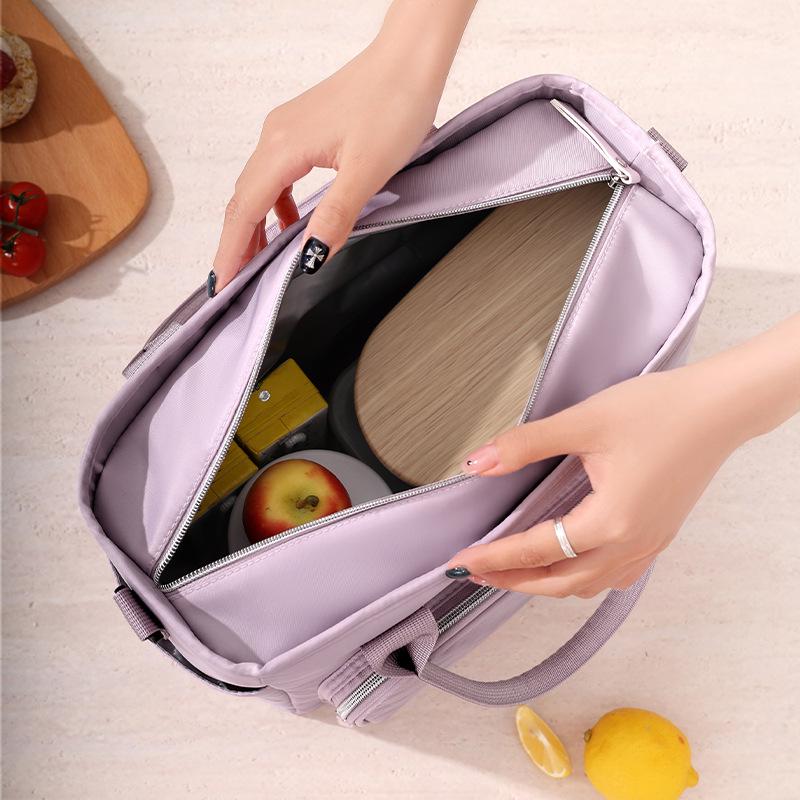 Large Capacity Insulated Lunch Bag with Crossbody Strap