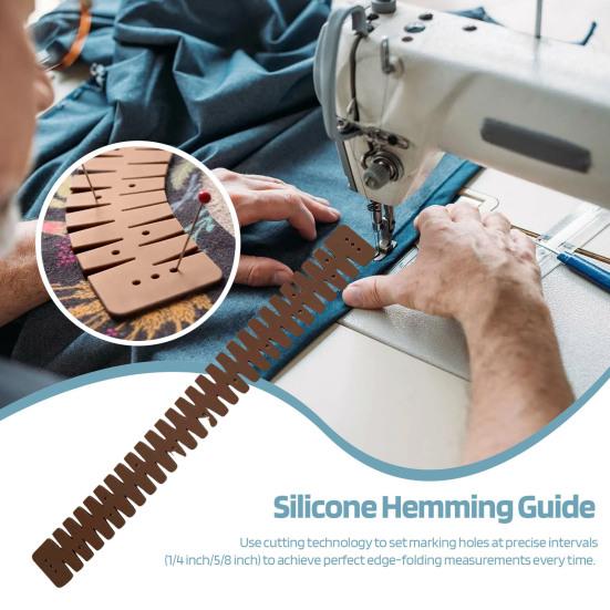 Silikon Flexibler Heißsaumformer Hitzebeständig Gerade Gebogene Säume Bügeln Professionelle Nähhilfe Heißsaum-Presswerkzeuge mit Markierungslöchern