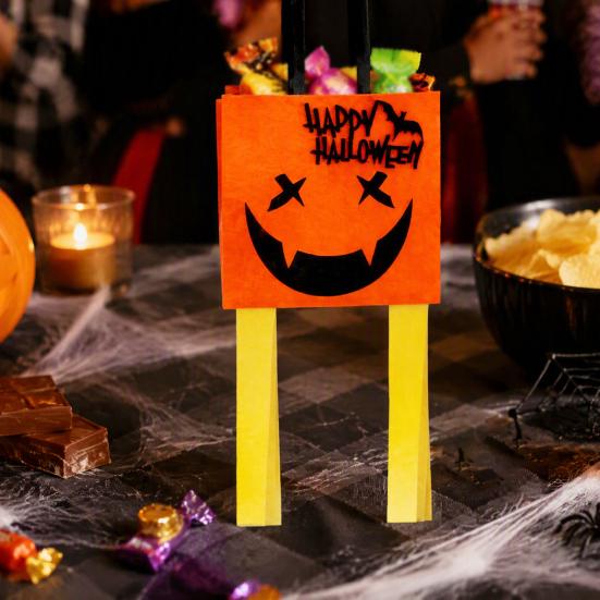 Decorative Festival Display Props Halloween Felt Trick or Treat Bags, Cartoon Owl Bat Devil Pumpkin Kids Theme Party Souvenir Pouches Handheld