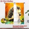 2D flat Photography Backdrop Scene Tapestry Cute Hedgehog in Field 100% Polyester Festive Holiday for Suitable for parties