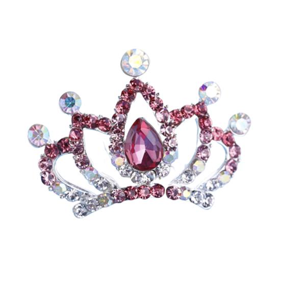 Süße Kinder Mädchen Strass Prinzessinnenkrone Haarkamm Haarspange Geburtstagsparty Diadem