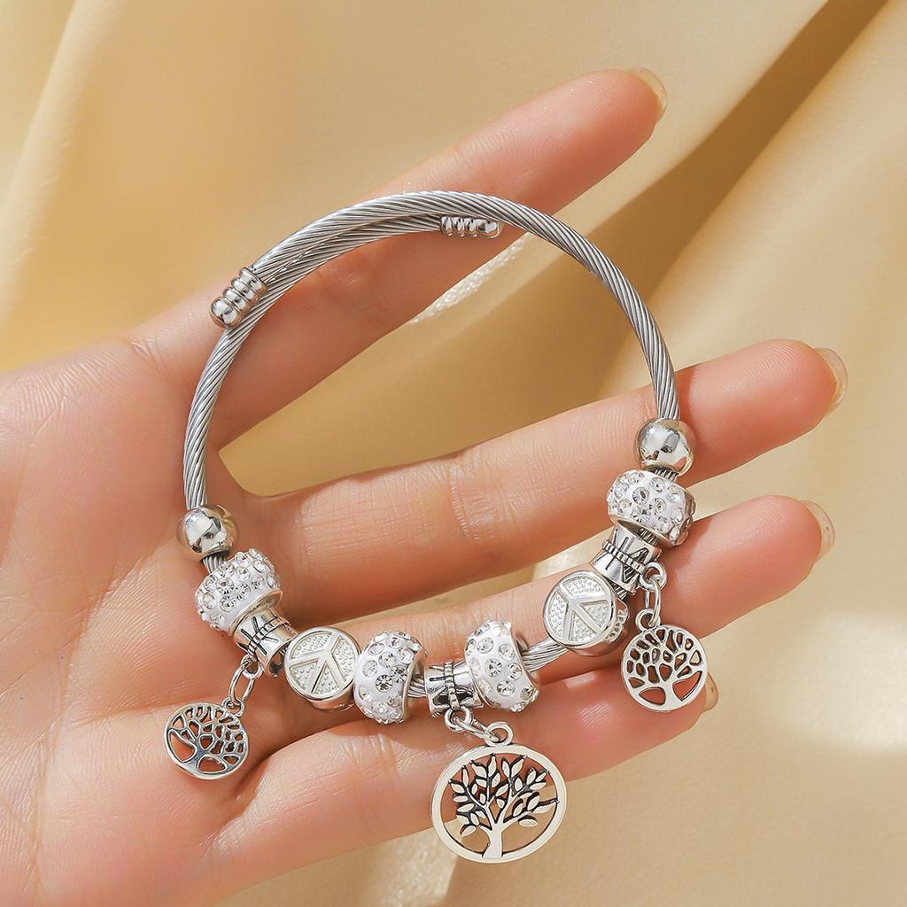 1 Stück Damenmode Pan Familie Multi-Element Perlenarmband Zirkon-Accessoires Geeignet für Date, Party, Festival Geschenke