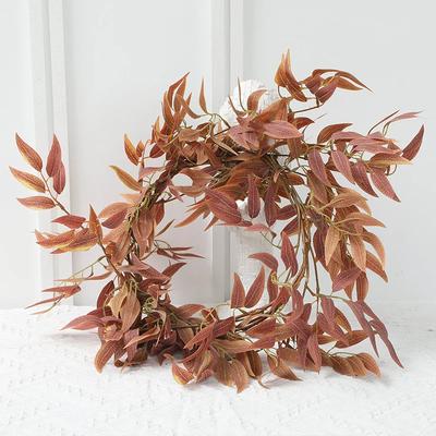 2 Stück künstliche Weidenblätter Rattan Wandbehang Dekoration Hochzeit Decke Party Hintergrund Dekoration Pflanze Ranke Garten Heimdekoration