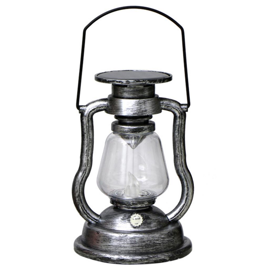Solar Powered Hanging Candle Light Retro LEDs Oil Lamp Flickering Flameless Solar Lantern Outdoor