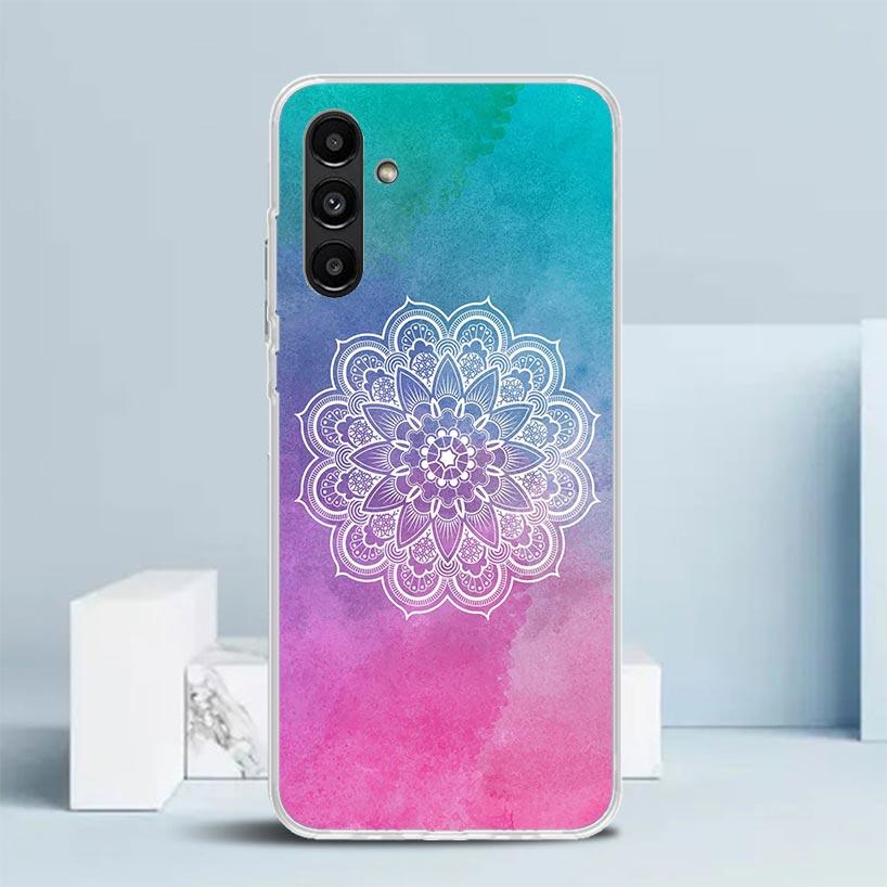 Totem Mandala Colorful Flower Phone Case For Samsung Galaxy A17 A37 A57 A16 A15 A14 A13 A56 A55 A54 A53 A36 A35 A34 A33 A26 A25