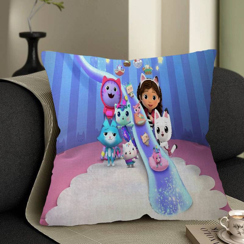 G-Gabbys D-Dollhouse Stitch Lucky Dragon Pillow Cover Sofa Cushion Cover Home Room Decoration Children Gift