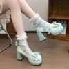 High-heeled Japanese Lo Shoes Waterproof Table Lolita Shoes Small Leather Shoes Sweet Fairy Cute Lolita Shoes Soft and Cute