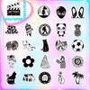 100 Small Size 4cm Red and Black Mixed Match VSCO Stickers Small Fresh Ins Style Series