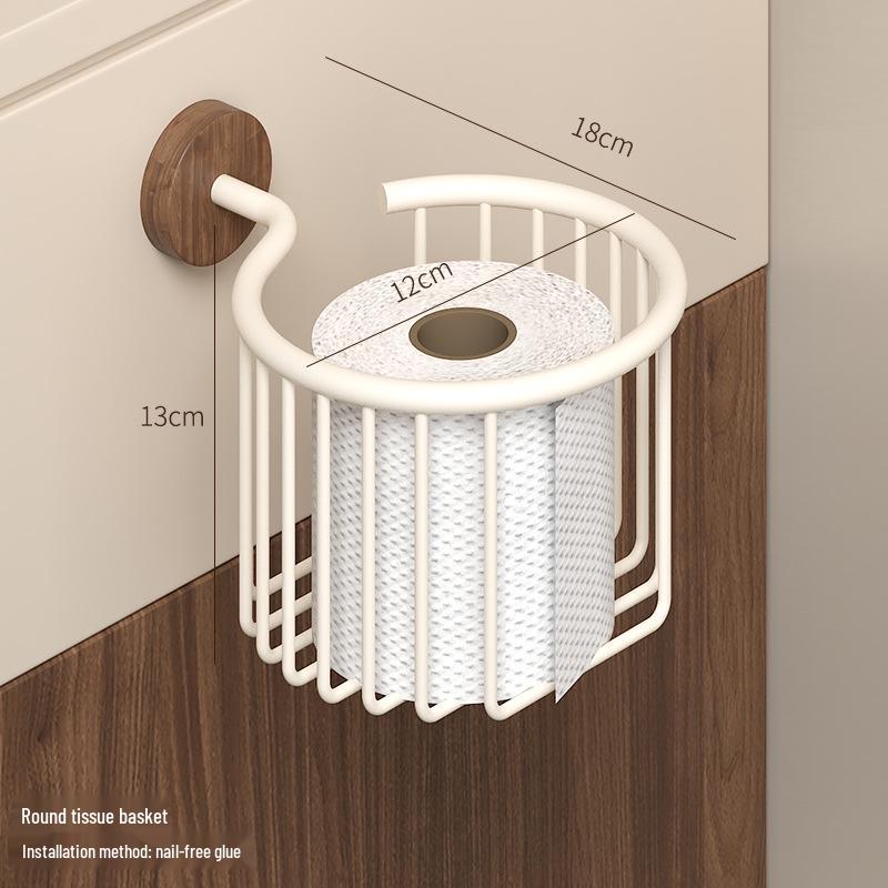 Black Walnut Toilet Paper Holder and Tissue Storage Rack for Maillard Bathroom