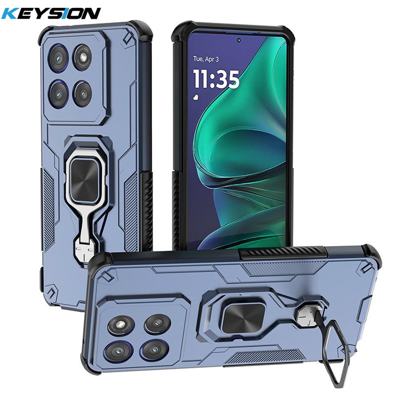 

KEYSION Противоударный чехол для Motorola Edge 60 Pro 5G 60 Fusion 60S с вертикальной подставкой-кольцом для телефона для Edge 60 Stylus 5G for Edge 60 Fusion синий