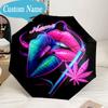 Custom Name Umbrella Red Lips Art Umbrella 8-Frame for Travel, Camping, Casual Lightweight Portable, Essential for Family Gifts