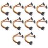 10Pcs SATA Power Adapter 15pin 1 Male to 2 Female Right Angle Connector Mains Cord for Transfer Data Charge