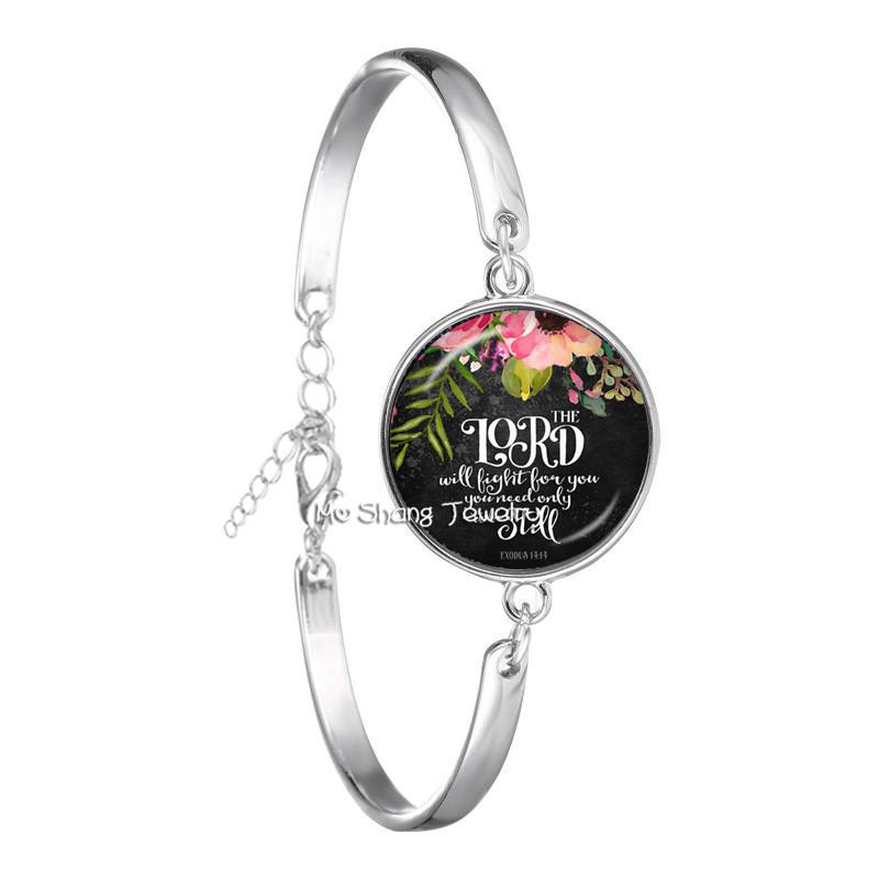 Neues Mode-Bibelvers-Armband Handgefertigtes Glasarmband Schriftzitat Schmuck Christliches Geschenk für Frauen Männer