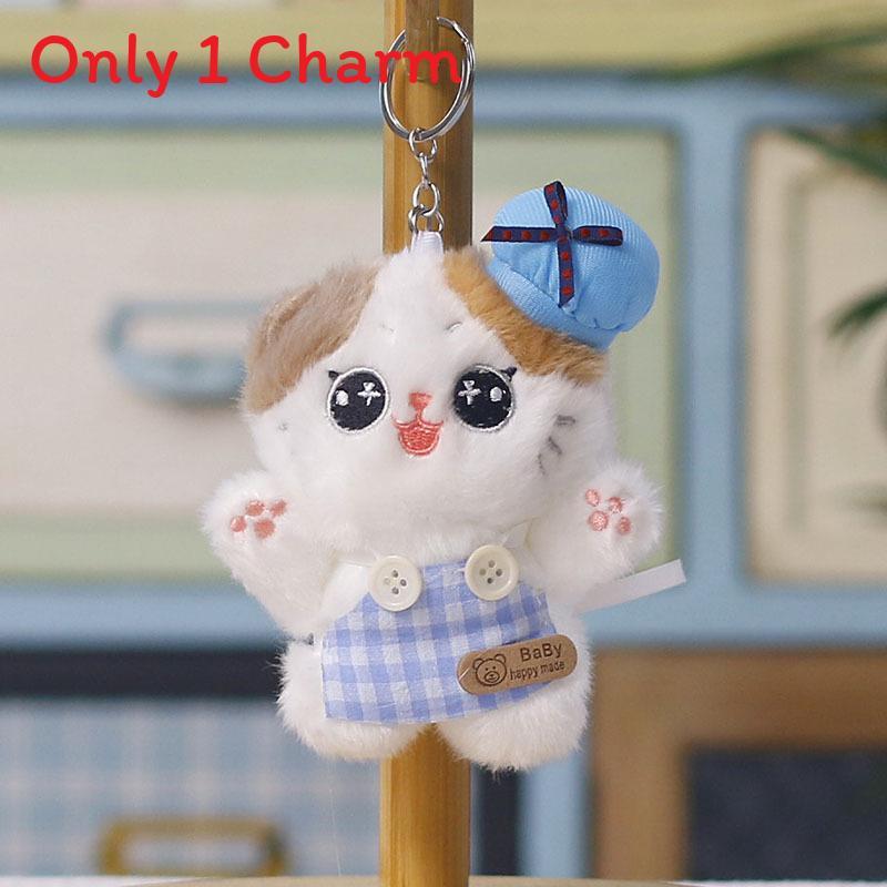 Plush Cat Keychain With Pp Cotton Filling For Backpack Decor And Gifts