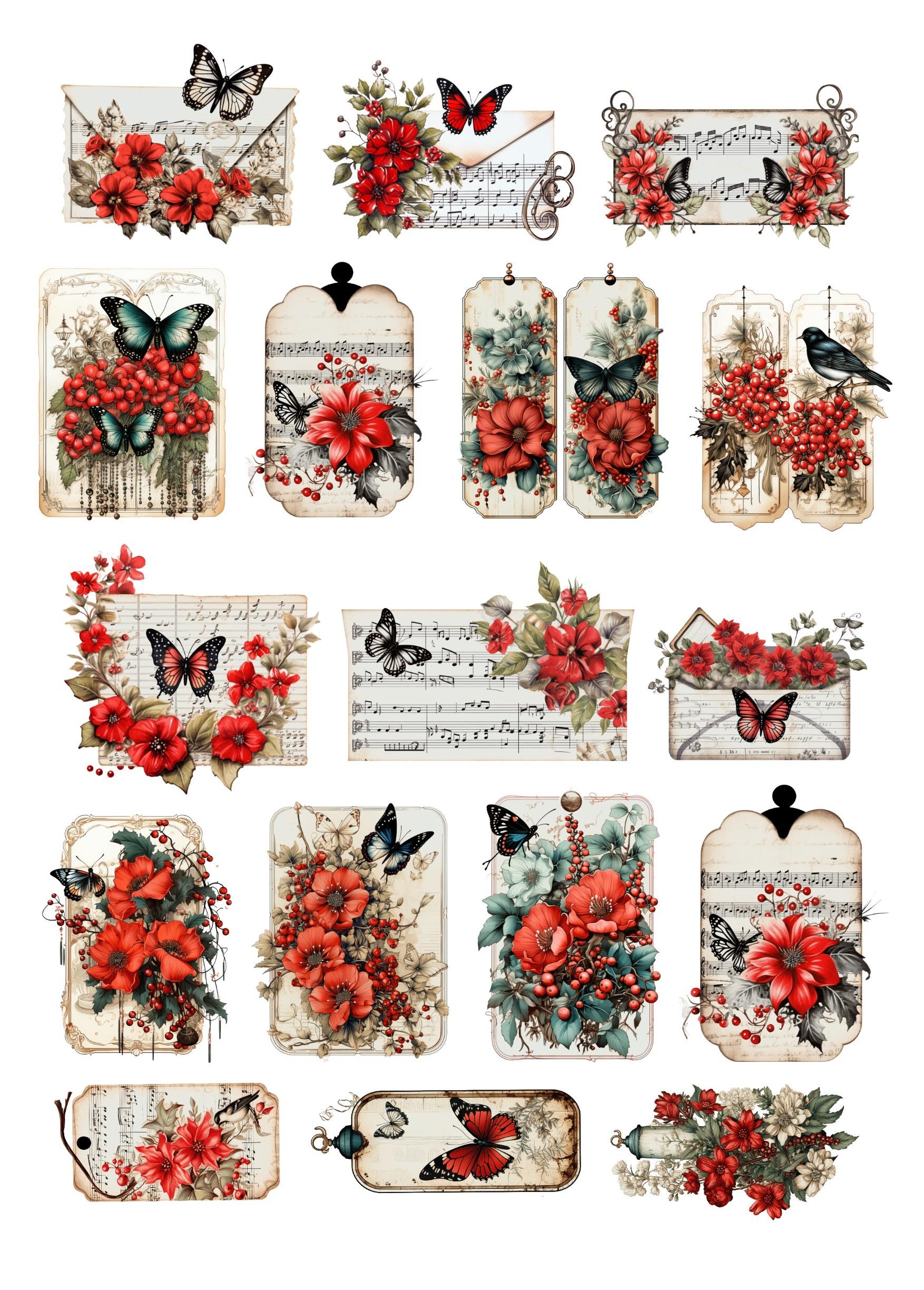 

17pcs Decorative Vintage bookmark Stickers Journaling and Scrapbooking stationery Decorative /DIY Craft Photo Album белый