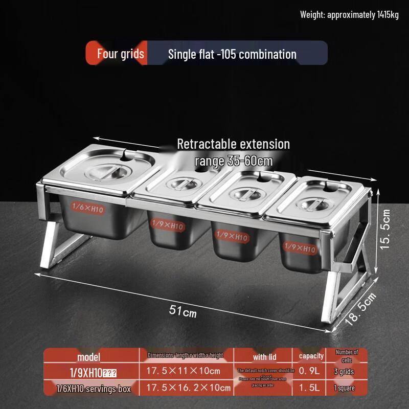 Stainless Steel Divided Condiment Pan