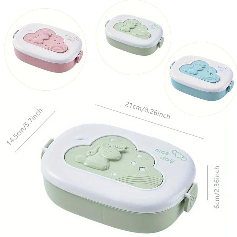 Portable Compartment Lunch Box Leakproof Food Container Bento Box Microwave Safe Meal Prep Storage School Outdoor Camping Picnic