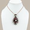 Natural Red Labradorite, Moonstone Gemstone Copper Wire Wrap Pendant 2.87" O5b07
