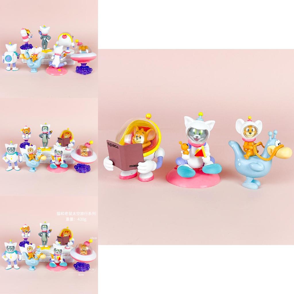 Cute Cartoon Tom And Jerry Space Series Model Set For Gift And Collection