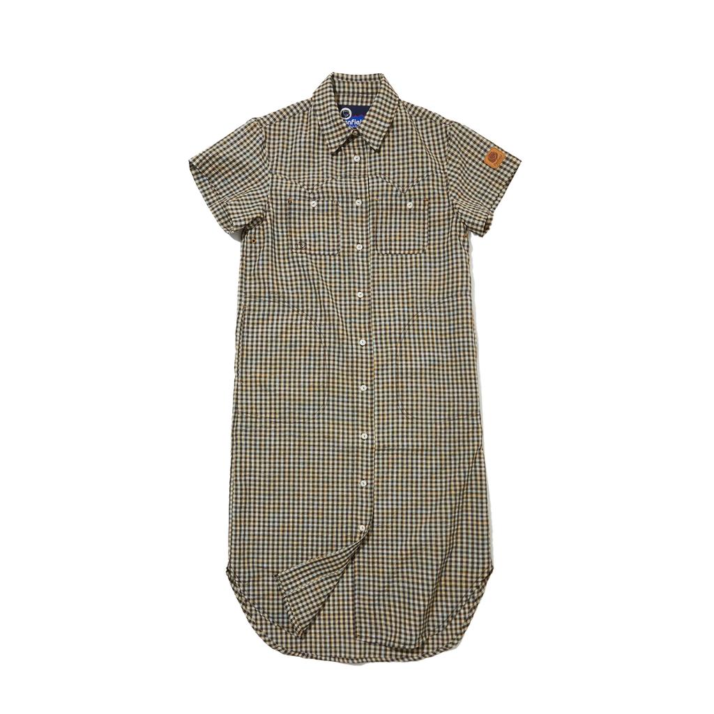 PENFIELD Western Line Check Shirt Dress Dark Brown_Fr2Ws96F