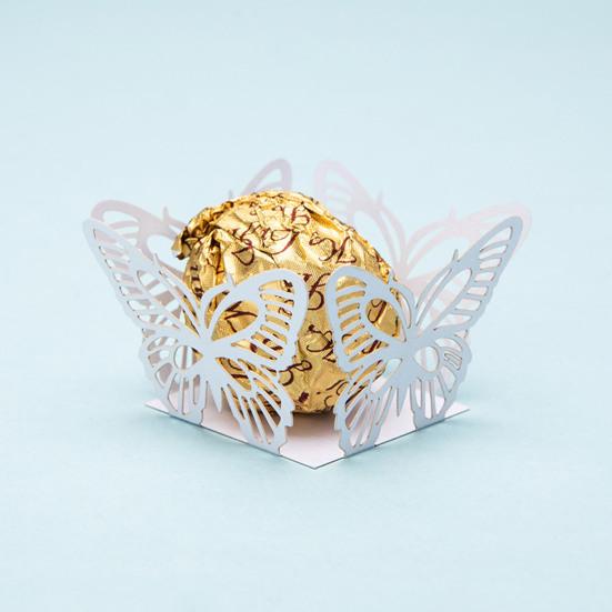 50Pcs Candy Box Hollow Design Decorative Paper Butterfly Shape Wedding Chocolate Wrapping Box Home Supply