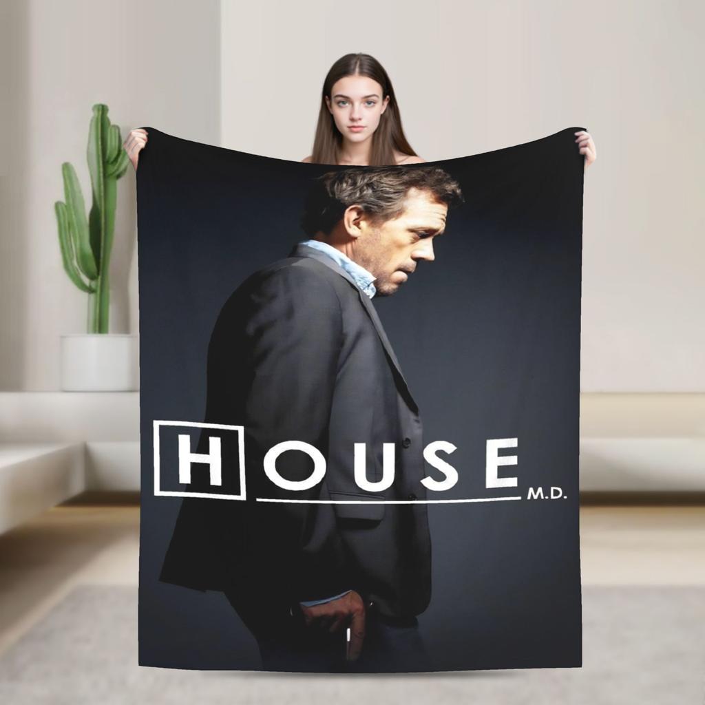 Dr. Gregory House Television Poster Blanket Warm Soft Plush Bedding Throws For Bedroom Travel Office Flannel Bedspread Bed Cover