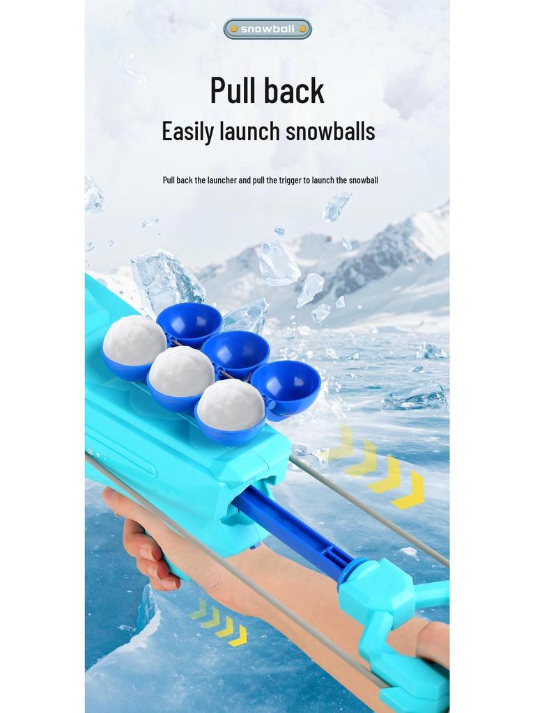 Children's Snowball Launcher - Winter Outdoor Play Snowball Thrower and Clip for Snowball Fights